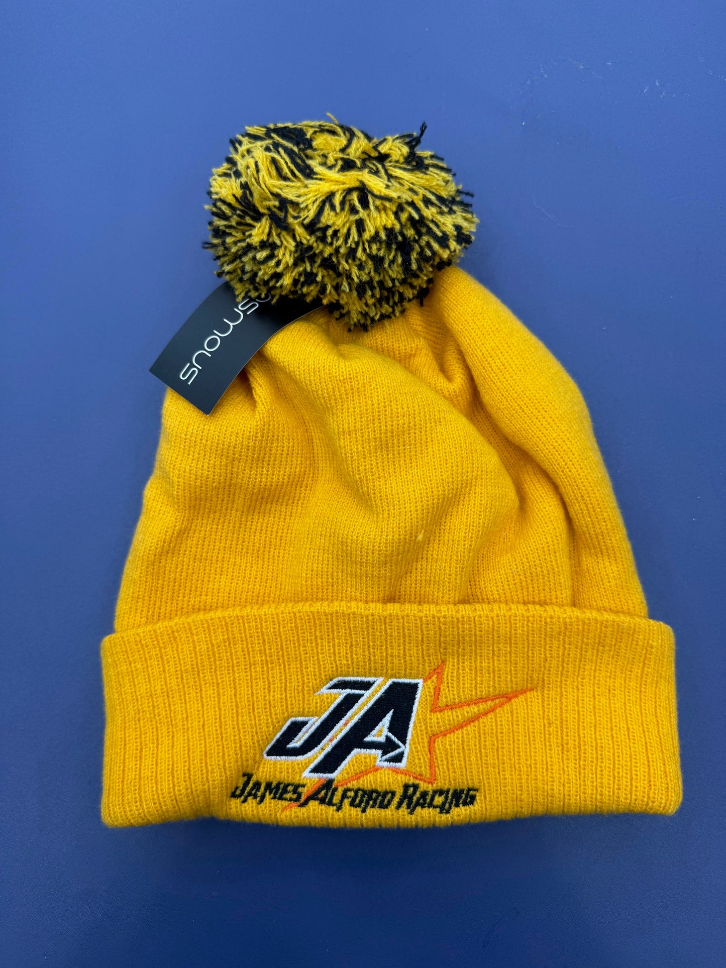 Beanie Bobble Hat Yellow & Black