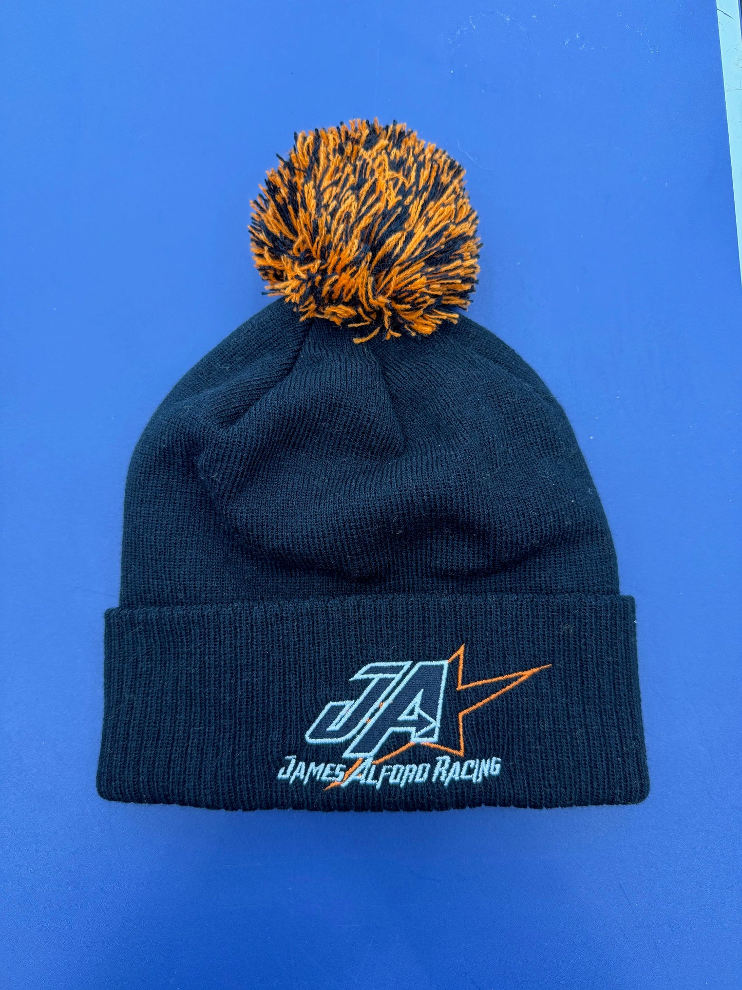 Beanie Bobble hat Black and Orange